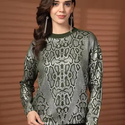 Thirty Threads Women Printed Woollen Pullover-picture-21