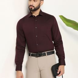 Blackberrys Men India Slim Cutaway Collar Textured Solid Cotton Slim Fit Casual Shirt-image-45