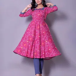 FULPARI Bandhani Printed Sequinned Anarkali Kurta-image-21