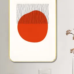 Myntra Elegant Homes White & Orange Abstract Printed Wooden Wall Art-image-69