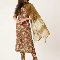 THE FAB FACTORY Women Floral Printed Kurta with Trousers & Dupatta-picture-25