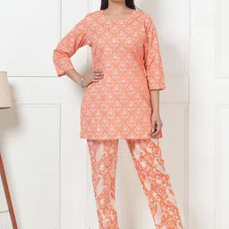 Kaftanize Printed Pure Cotton Tunic With Trouser Co-Ords-picture-19