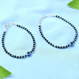 JOHARKAMAL Silver-Plated Artificial Stones and Beads Anklet-picture-11