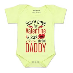 arvesa Sorry Boys My Valentine Kisses Are For Daddy Printed Romper-picture-42