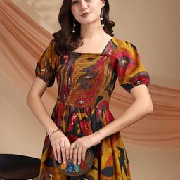 PTVIZE Peter Pan Collar Fit & Flare Dress-image-38