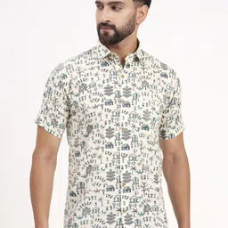 MILLENNIAL MEN Comfort Fit Conversational Printed Cotton Casual Shirt-image-69