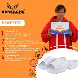 BERSACHE Men Self Design Ultra Soft & Flexibility Technology Rubber Sliders image 2