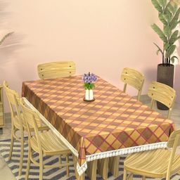 Myntra Elegant Homes Gold-Toned Floral Plastic Oval 6-Seater Table Cover-image-14