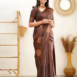 Moda Rapido Ethnic Motifs Zari Silk Blend Banarasi Saree-22