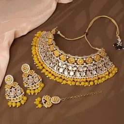 VATSALYA creation Gold-Plated Artificial Stones Alloy Jewellery Set-image-7