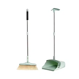 upkaranwale Green Broom & Dust Pan Set-image-99