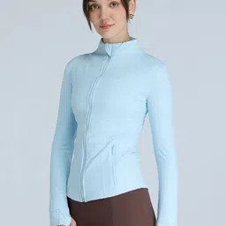 CAVA Women Geometric Nylon Water Resistant Yoga Sporty Jacket with Patchwork-picture-33