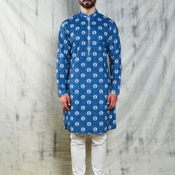 Be Desi Men Ethnic Motifs Embroidered Regular Sequinned Kurta with Pyjamas-6