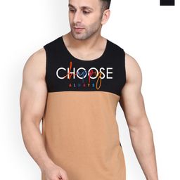 SLOWLORIS Pack Of 2 Printed Combed Cotton Gym Vests VSL26 CMB(CHS BLACKRUST)(OVRTNK BLACK)-image-70