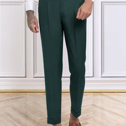 KLOTTHE Men Solid Slim-Fit Cotton Formal Trousers-image-84