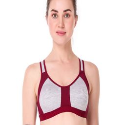 Halfspin Colourblocked Full Coverage Underwired Non Padded Seamless Cotton Bra-picture-5