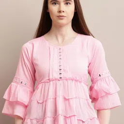 69 FASHION STREET Women Ruffles Georgette Peplum Top-image-11