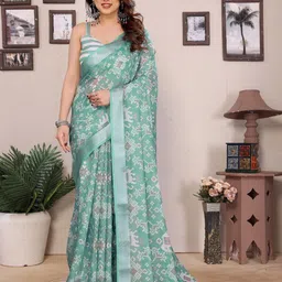 AVANTIKA FASHION Geometric Printed Zari Block Print Saree-picture-14