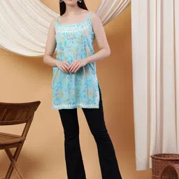 Poshak Chikan Studio Floral Embroidered Chikankari Chikankari Kurti-picture-38
