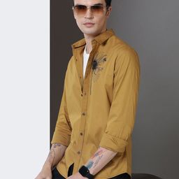 MaverIQ Men Slim Fit Floral Printed Spread Collar Cotton Casual Shirt-picture-16
