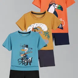 HELLCAT Boys Pack Of 3 Printed Short Sleeves T-shirt With Shorts-image-72