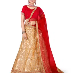 Maroosh Embroidered Thread Work Unstitched Lehenga & Blouse With Dupatta-picture-33
