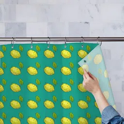 ArtzFolio Green & Yellow Printed Water Proof Shower Curtain-image-94