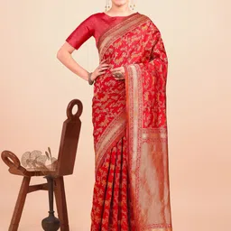 SAREEFLAME Floral Zari Art Silk Kanjeevaram Saree-picture-36