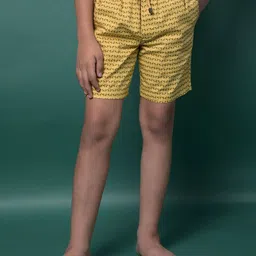 Crimsoune Club Boys Geometric Printed Lounge Pure Cotton Shorts-image-36