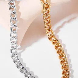 Vembley alloy based Gorgeous Gold and Silver Plated Chain Link Chunky Necklace-picture-45