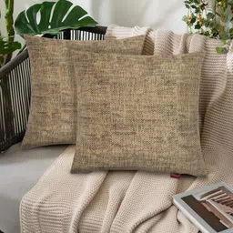 Tesmare Olive Green Set of 2 Abstract Velvet Square Cushion Covers-11
