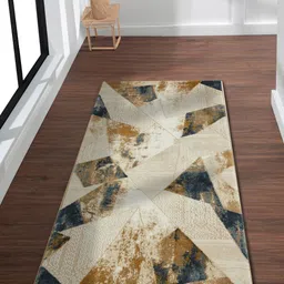 OBSESSIONS Beige & Black Printed Rectangle Bed Runner-22