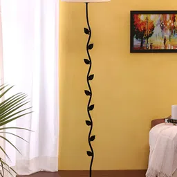 Devansh Black & White Iron Flat Leaf Floor Lamp-19