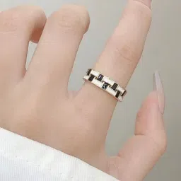 SALTY Ray Gold-Plated Enamelled Adjustable Finger Ring-image-61