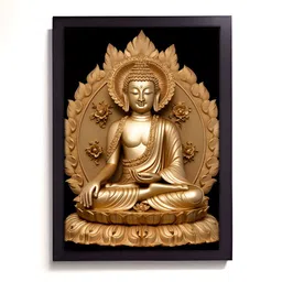 RANDOM Gold Toned & Black Religious Wooden Wall Art-image-74