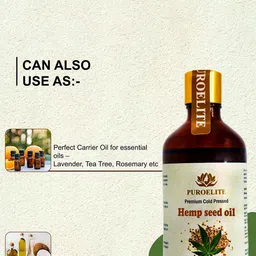 Puroelite Set Of 2 Cold Pressed Hemp Seed Oil With Dropper For Face & Hair - 100 ml Each image 2