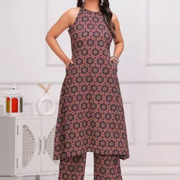Vivika Floral Printed Pure Cotton Tunic & Palazzo-picture-5