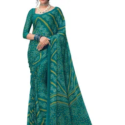 THE FASHION ATTIRE Green Printed Bandhani Chiffon Saree With Blouse-picture-47