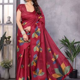 Lookmark Floral Printed Kanjivaram Saree-image-26
