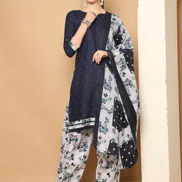 Rajnandini Women Printed Regular Kurta with Salwar & With Dupatta-picture-13