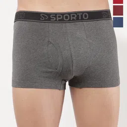 Sporto by Macho Pack Of 4 Combed Cotton Short Trunks-picture-14