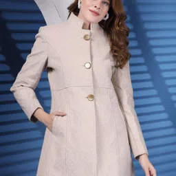 Juelle Mock Collared Over Coat-image-69