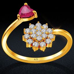 Joyalukkas Women 22KT Stone Studded Finger Ring Gold-image-54