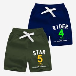 Minicult Boys Pack Of 2 Cotton Regular Fit Graphic Printed Shorts-image-15