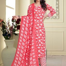 MOJILAA Women Floral Printed Regular Kurta with Palazzos & With Dupatta-13