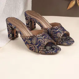 Lazera Embellished Ethnic Block Sandals-31