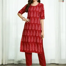 HERE&NOW Women Printed Regular Kurta with Trousers-image-73