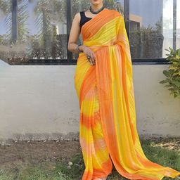 KAYOMMI Striped Pure Chiffon Ready to Wear Saree-image-92