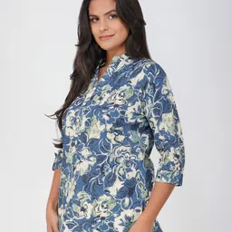 Bluenixie Women Floral Printed Straight Kurti-image-87
