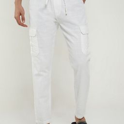 NEVER NEUD Men Relaxed Cargos Trousers-image-40